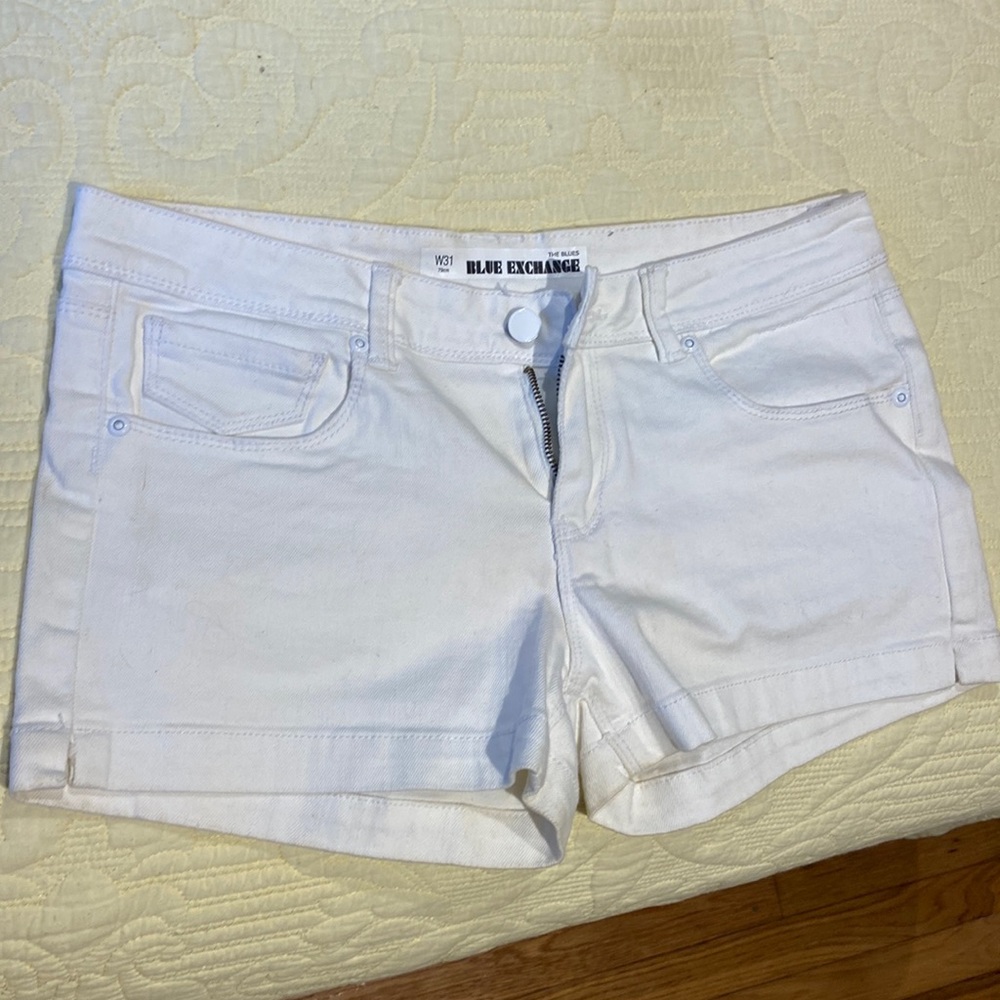 White denim shorts by Blue Exchange